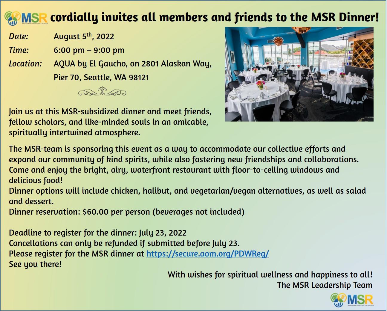 MSR Dinner 2022 invite